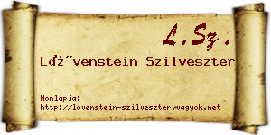 Lövenstein Szilveszter névjegykártya